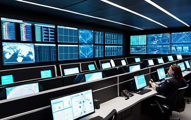 **Prompt:** A futuristic security operations center (SOC) with holographic displays showing AI algorithms analyzing threat data in real-time. Security analysts are collaborating using AI-powered SOAR platforms to predict and respond to cyberattacks. The scene emphasizes predictive threat detection and adaptive incident response, showcasing the convergence of AI and SOAR for enhanced security decision-making.