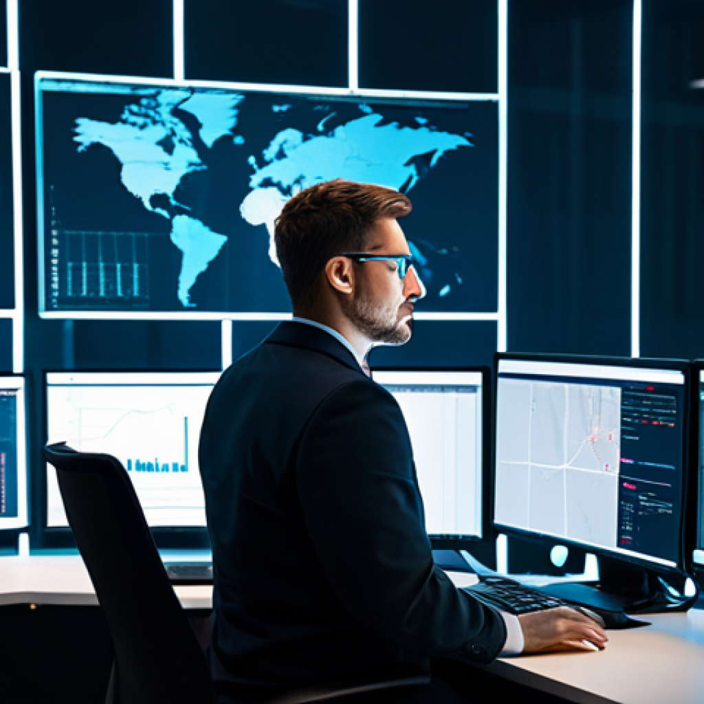 Proactive Threat Hunting**

"A cybersecurity analyst, fully clothed in professional attire, working at a desk with multiple monitors displaying complex data visualizations of network traffic. The environment is a modern security operations center, filled with glowing screens and focused individuals. Focus on anomaly detection and advanced analytics. Safe for work, appropriate content, perfect anatomy, correct proportions, professional, high-quality rendering."

**