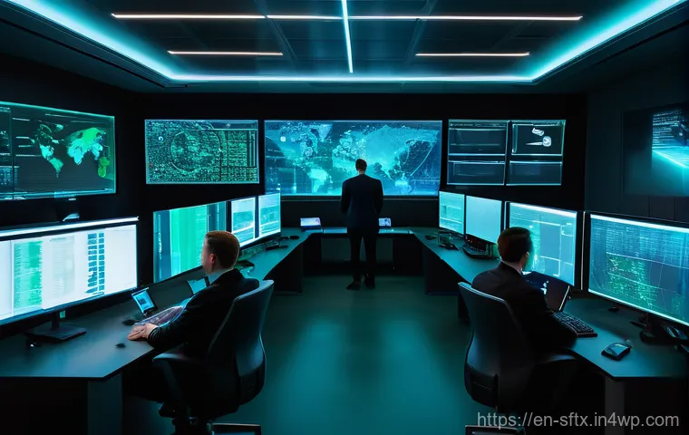 보안 오케스트레이션 자동화의 플랫폼 통합 - **Unified Defense Nexus**
"A wide-angle, cinematic shot of a modern, high-tech cybersecurity ope...